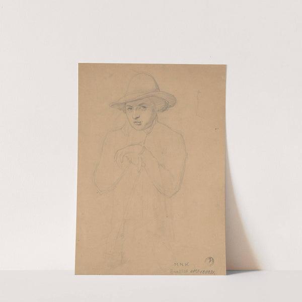 Half-length figure of young man in a hat (1866-1867) by Józef Simmler