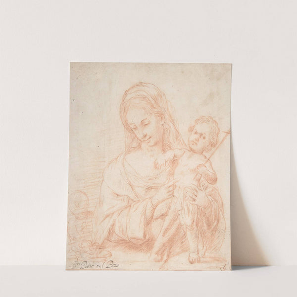 Half-length Virgin and Standing Child with Indications of a Young Saint John the Baptist at Left by Pedro del Pozo