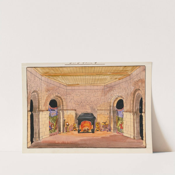 Half octagonal room with fireplace (Act 3, sc.3) (1859) by John K. Chapman and Co.