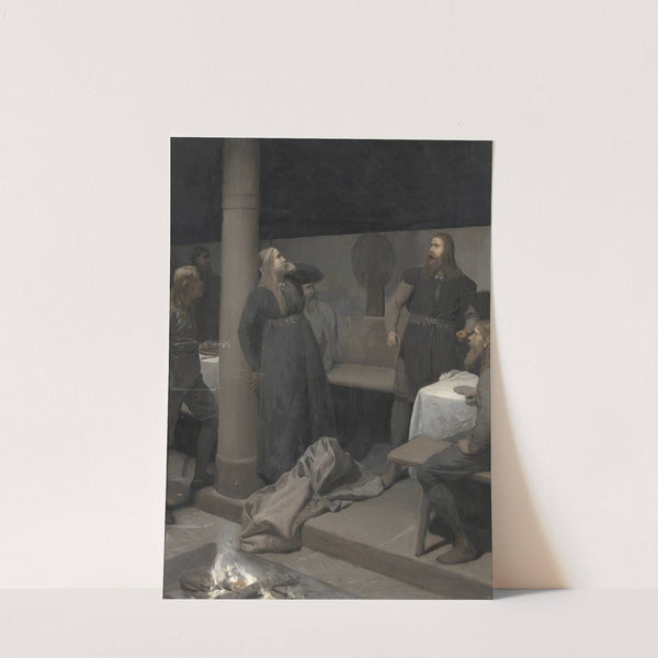 Hallgerd’s Slap. Illustration for Njal’s Saga, ch. 48 (circa 1895 until 1900) by August Malmström