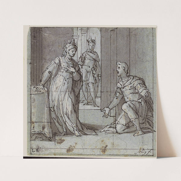 Haman beder Esther om benådning by Lazzaro Tavarone