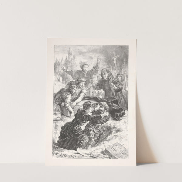 Hamlet and Laertes fight in the grave (Act V, scene I (1864) by Eugène Delacroix