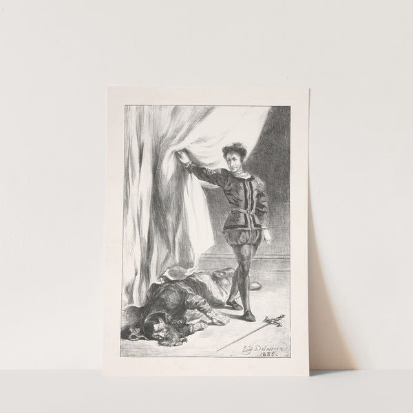Hamlet and the body of Polonius (Act III scene iv) (1864) by Eugène Delacroix