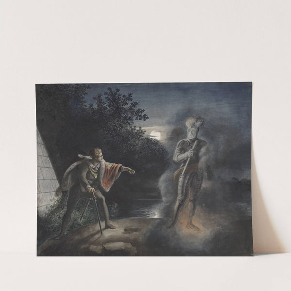 Hamlet, I, 5, Ghost and Hamlet (1829) by Johann Heinrich Ramberg