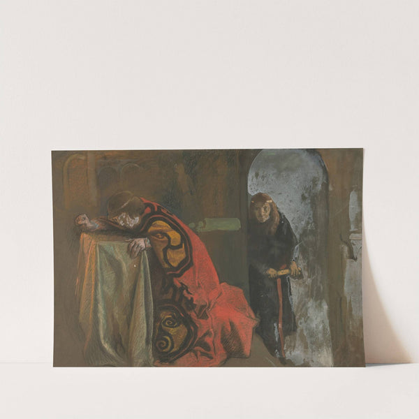 Hamlet; ‘Now might I do it,’ Act III, Scene 3, Hamlet by Edwin Austin Abbey