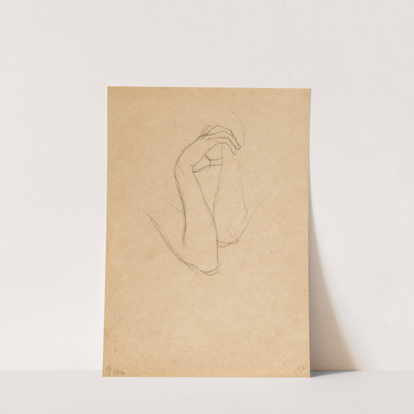 Hand and arm studies for 'Die Künste' in 'Beethovenfries' by Gustav Klimt