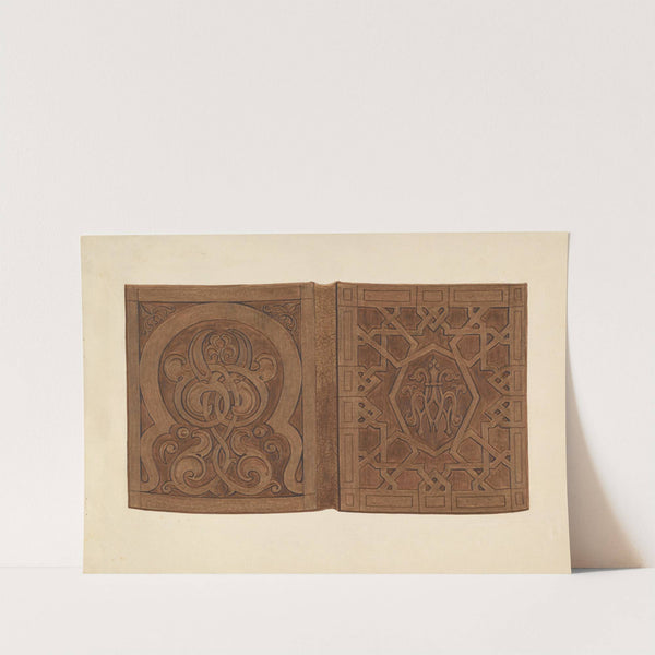 Hand-carved Walnut Book Covers (c. 1936) by Gordena Jackson