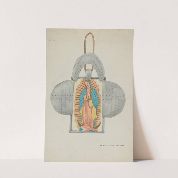 Hand Drawn Guadalupe in Tin Form by Majel G. Claflin