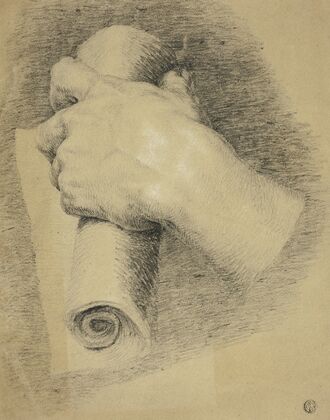 Hand Holding Roll of Papers — size preview