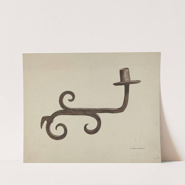 Hand Wrought Iron Candlestick (c. 1938) by Gordena Jackson