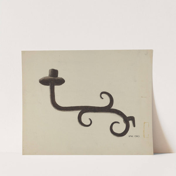 Hand Wrought Iron Candlestick by Emile Cero