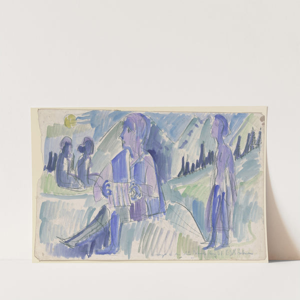 Handorgler in einer Mondnacht (ca. 1924) by Ernst Ludwig Kirchner