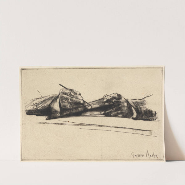 Hands Drypointing by Francis Seymour Haden