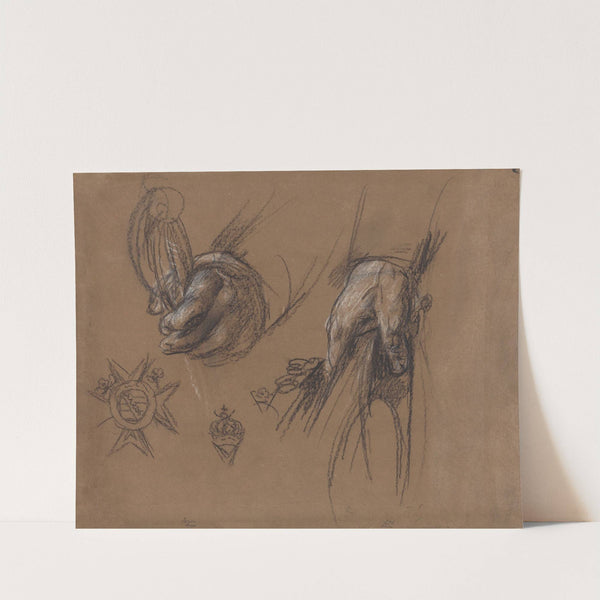 Hands Holding a Sword and a Tricorn by Anton Graff