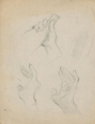Hands Study and Hands Holding a Bottle