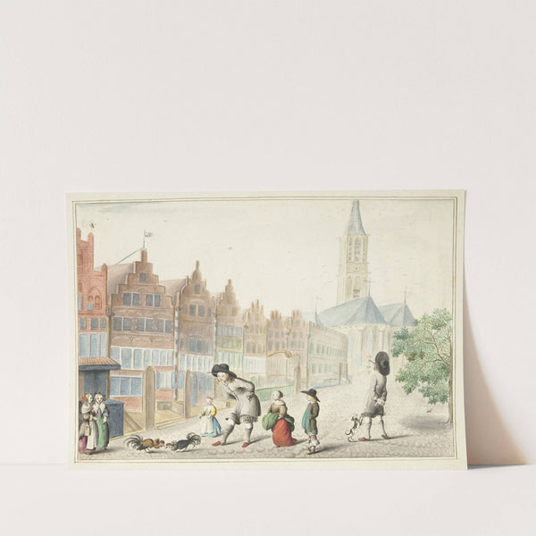 Hanengevecht in de Sassenstraat in Zwolle by Gesina ter Borch