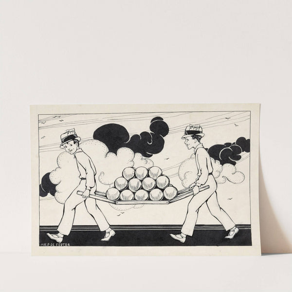 Hans en Frans verkleed als Alkmaarse kaasdragers by Miep de Feijter