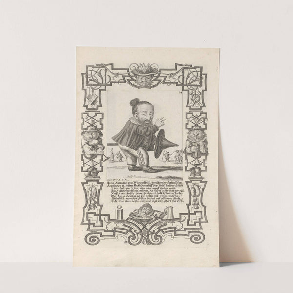 Hans Sausakh von Wurstelfeld, Berühmter Zahnluken-Architekt und zotten Professor auff der hohe Bauern-Schuhl, Pl. 34 (1710-1719) by Elias Baeck