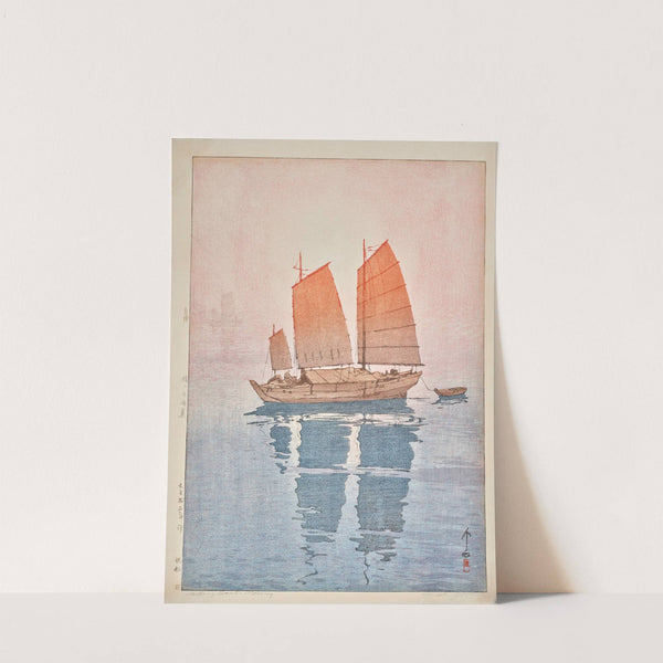 Hansen asa (Sailing boats, morning) (1926) by Yoshida Hiroshi