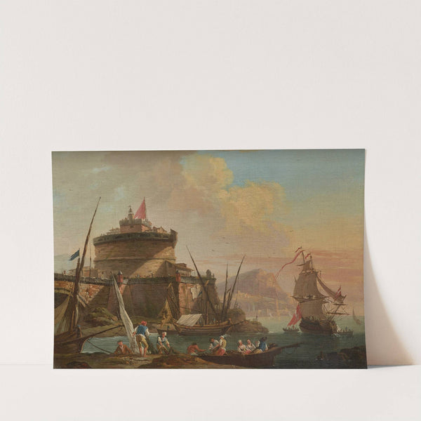 Harbor Scene at Sunset (Vue d’un Port) by Charles-François Grenier De Lacroix