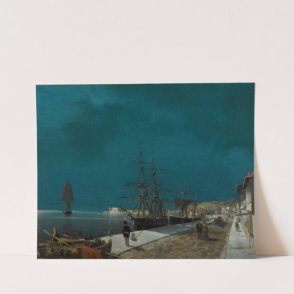 Harbour By Night by Konstantinos Volanakis