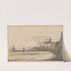 Harbour Scene with Town. by Charles Golding Constable
