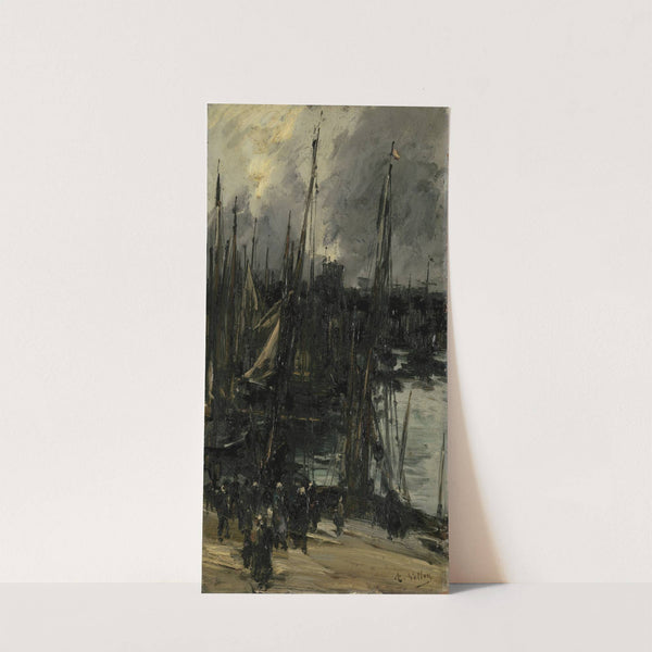 Harbour view in Dunkerque (1880 - 1900) by Antoine Vollon