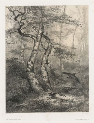 Hare Pursued by a Goshawk (1858)