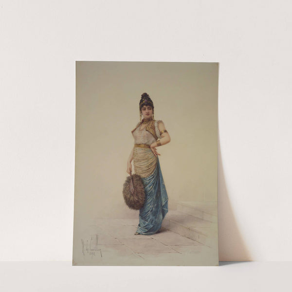 Harem Woman With Ostrich Fan by Louis-Robert De Cuvillon
