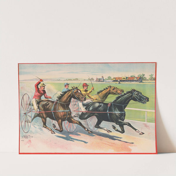 Harness race between three riders (1892) by Calvert Litho. Co