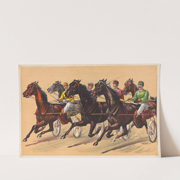 Harness race depicting five horses (1898) by Calvert Litho. Co
