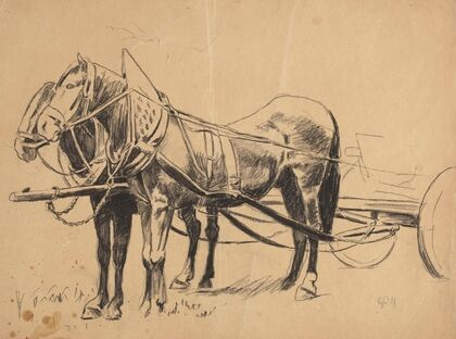 Harnessed Team of Horses (1887)