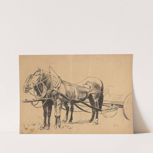 Harnessed Team of Horses (1887) by Hans Thoma