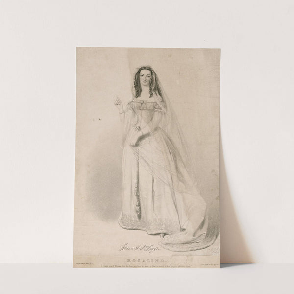 Harriett D. Taylor as Rosalind; ‘I charge you o women, for the love you bear to men …’ As you like it, act 5, scene 7 (1838) by Richard James Lane