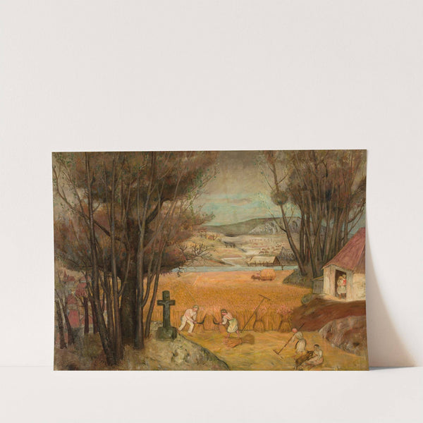 Harvest in a field by Tadeusz Makowski