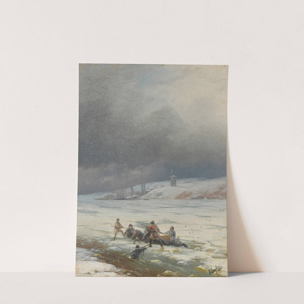 Hauling a Horse and Cart out of the Ice by Ivan Konstantinovich Aivazovsky