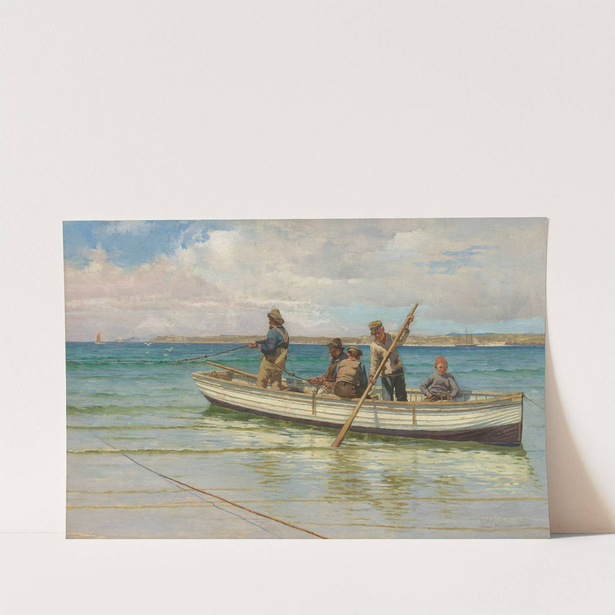 Hauling in the nets by William Henry Bartlett