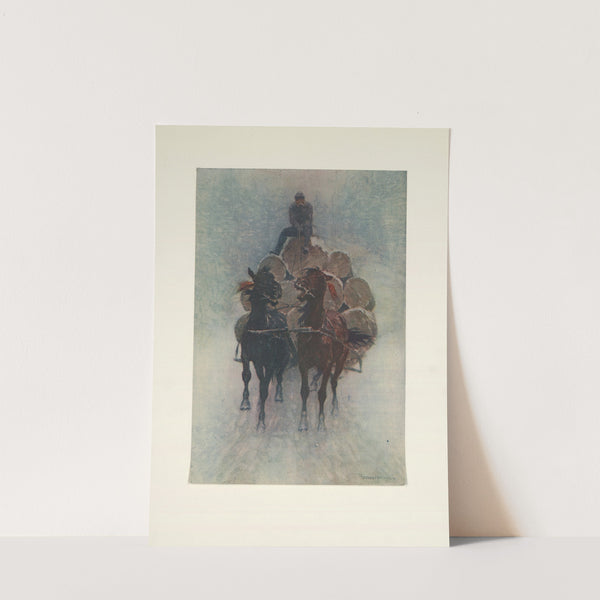 Hauling logs to the river (1907) by Frederic Remington