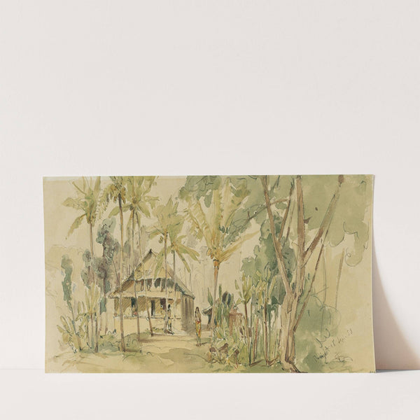 Haus des Roankiddi-Häuptlings auf der Insel Puinipet (Ponape), Caroline Islands (1858) by Joseph Selleny