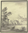 Häuser an einer Wiese (1744)