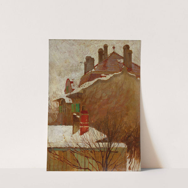 Häuser im Winter (Blick aus dem Atelier) (1907-1908) by Egon Schiele