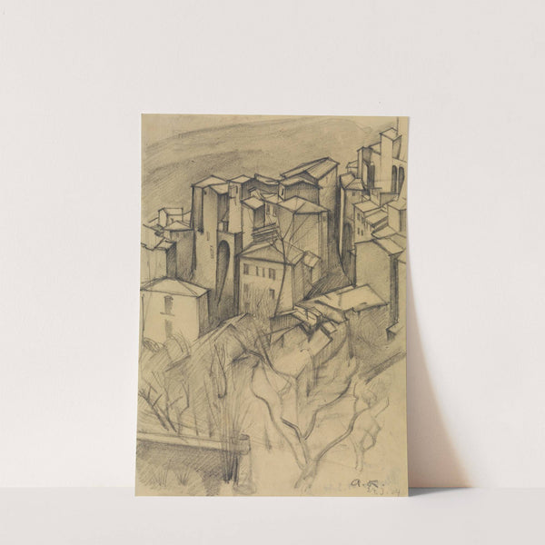 Häuser in Olevano, Hochformat (Olevano II) by Alexander Kanoldt