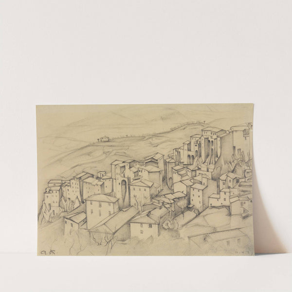 Häuser in Olevano, Querformat (Olevano IV) by Alexander Kanoldt