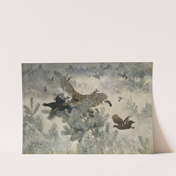 Hawk and Black-Game (1884) by Bruno Liljefors