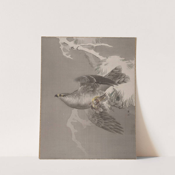 Hawk Holding a Small Bird (ca. 1891–92) by Okada Baison