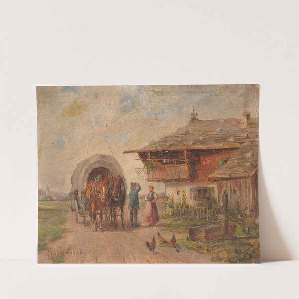 Haymaking, a horsecart by Ludwig Müller-Cornelius