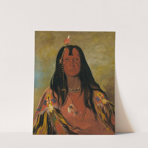 H'co-A-H'co-A-H'cotes-Min, No Horns On His Head, a Brave by George Catlin