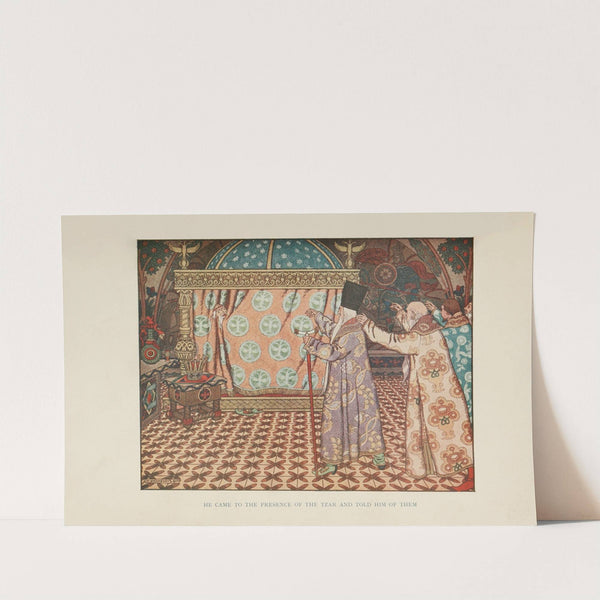 He came .to the presence of the Tzar and told him of them (1917) by Ivan Bilibin