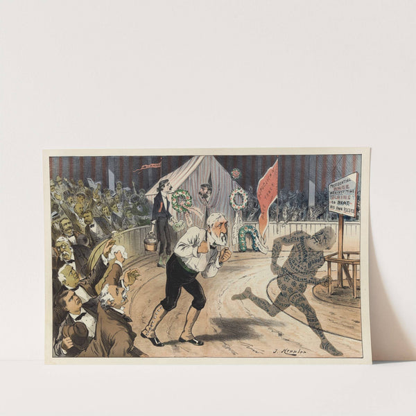 He can’t beat his own record (1884) by Joseph Ferdinand Keppler