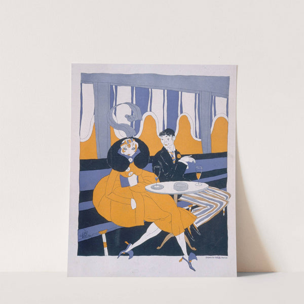 He; 'I propose dinner.' She; 'Materialist' by Ralph Barton
